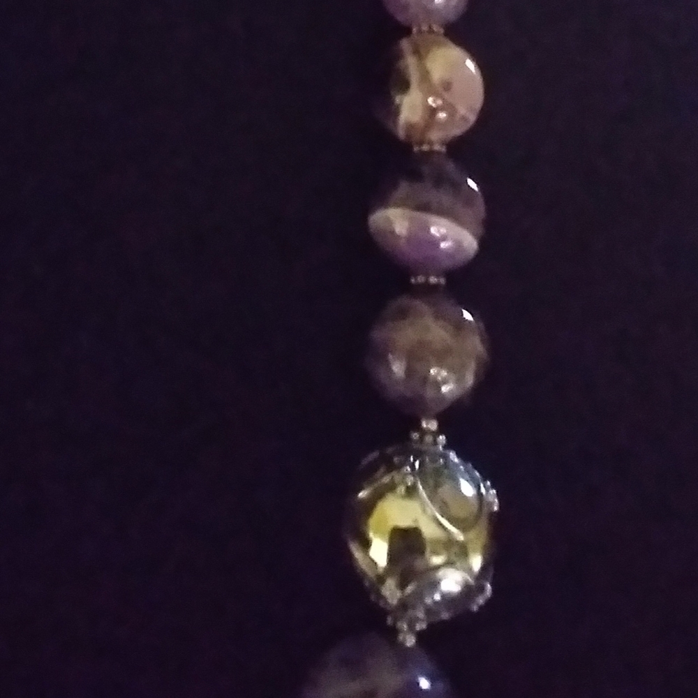 ❤️🎁 925 S/S Chevron Amethyst Graduated 28" Necklace Genuine & Beautiful! 😯 - Picture 5 of 15